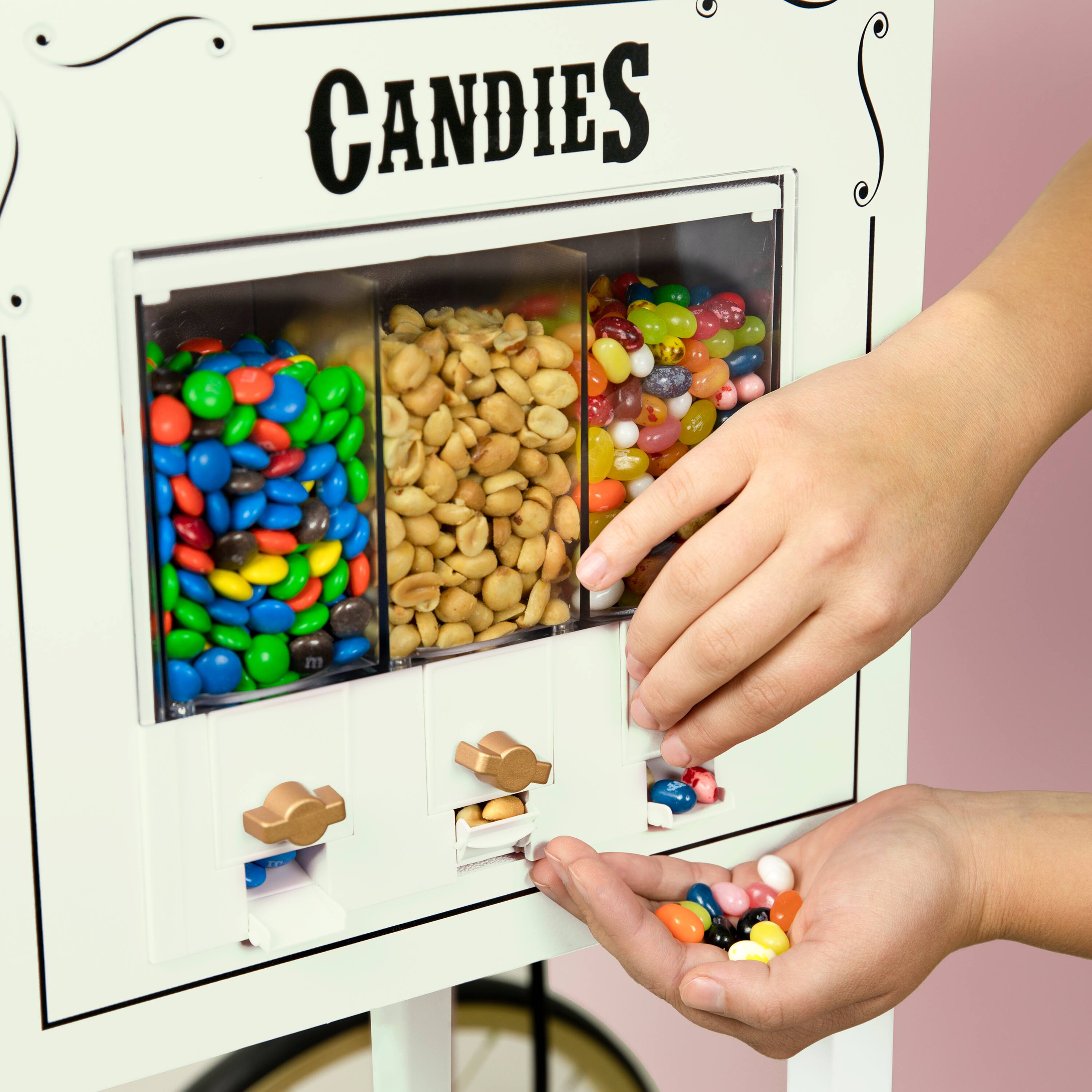 Alt View 8. Nostalgia - 53-in. Popcorn Cart with Candy Dispenser - Ivory.