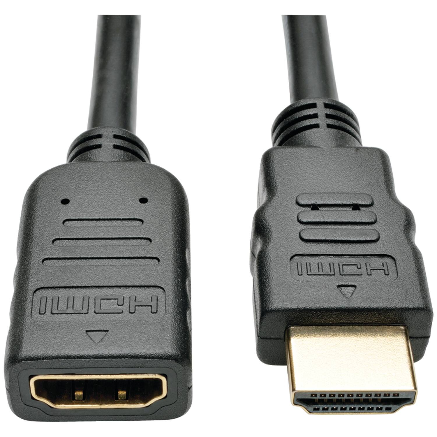 Front. Tripp Lite - 4K 30Hz HDMI Male/Female High-Speed Extension Cable with Ethernet, 6 Ft, Model P569-006-MF - Black.