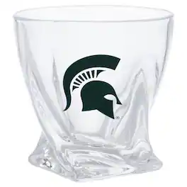 The Memory Company - Michigan State Spartans 11oz. Logo Curved Rocks Glass - Multicolor