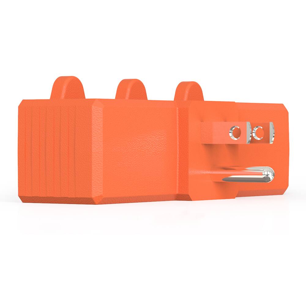 Angle. ELEGRP - ELEGRP Triple Outlet Extender, 3 Outlet Extender Adapter Plug, ETL Listed, Orange 3PC.