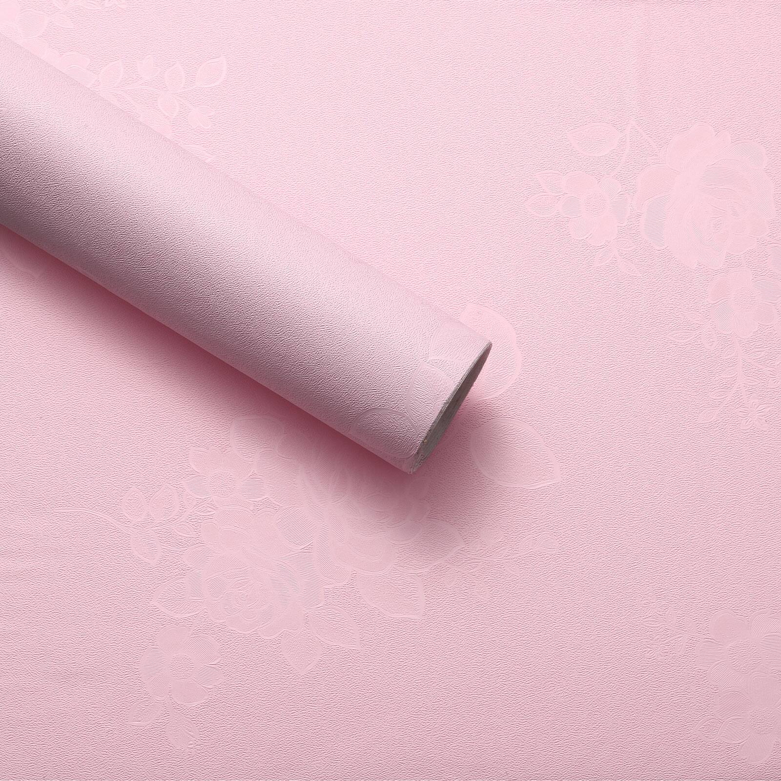 Front. Unique Bargains - Vintage Floral Wallpaper, 23.6x197 Self-Adhesive Vinyl Waterproof Rose Peel & Stick Contact Paper for Bedroom/Bathroom - Rose Pattern-Pink.
