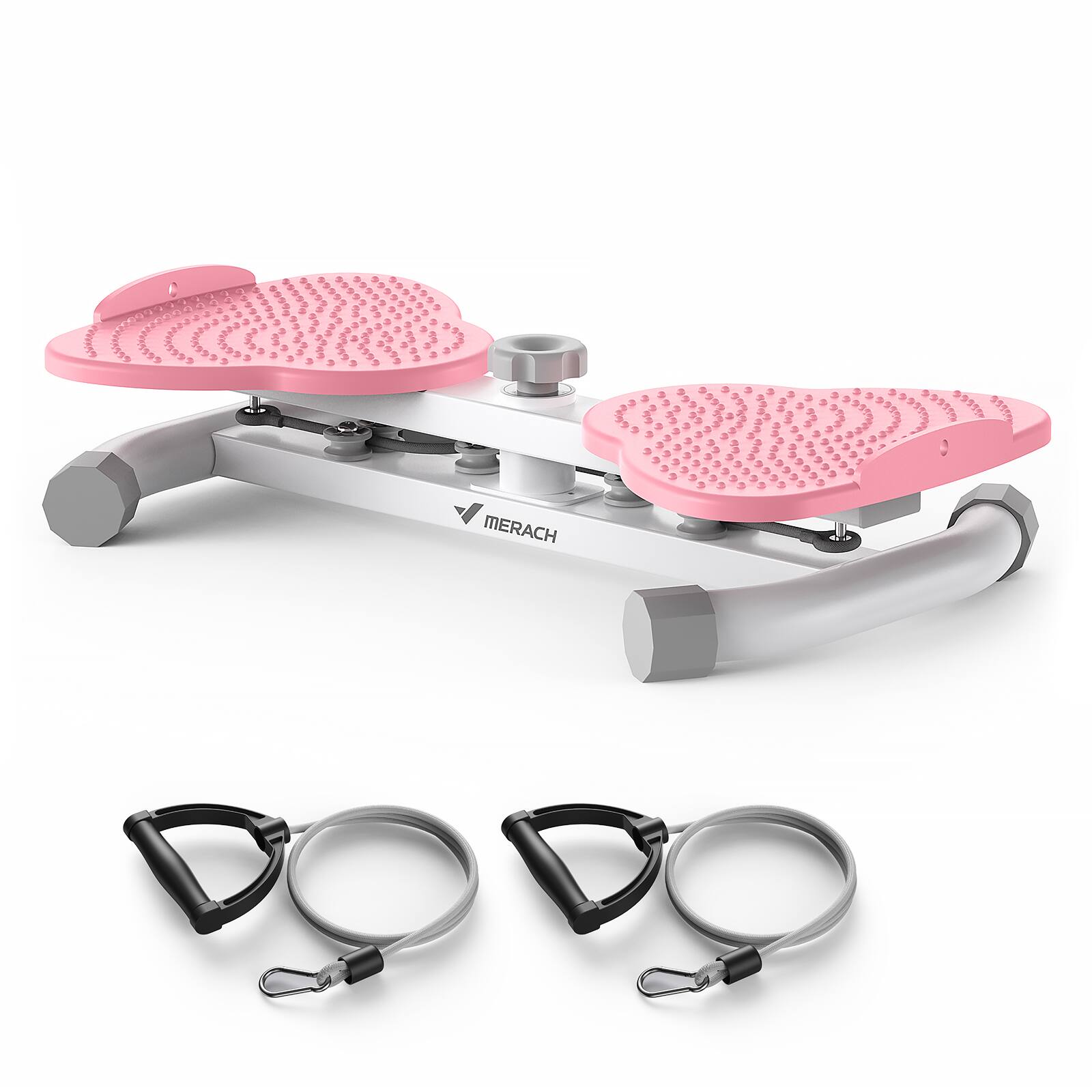 Angle. MERACH - MERACH Waist Twister, Ab Machine with 300 lbs Weight Capacity, Workout for Slim - Pink.