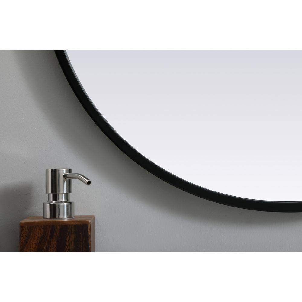 Alt View 6. Elegant Decor - Metal Frame Oval Mirror 20x30 Inch in Black - Black.