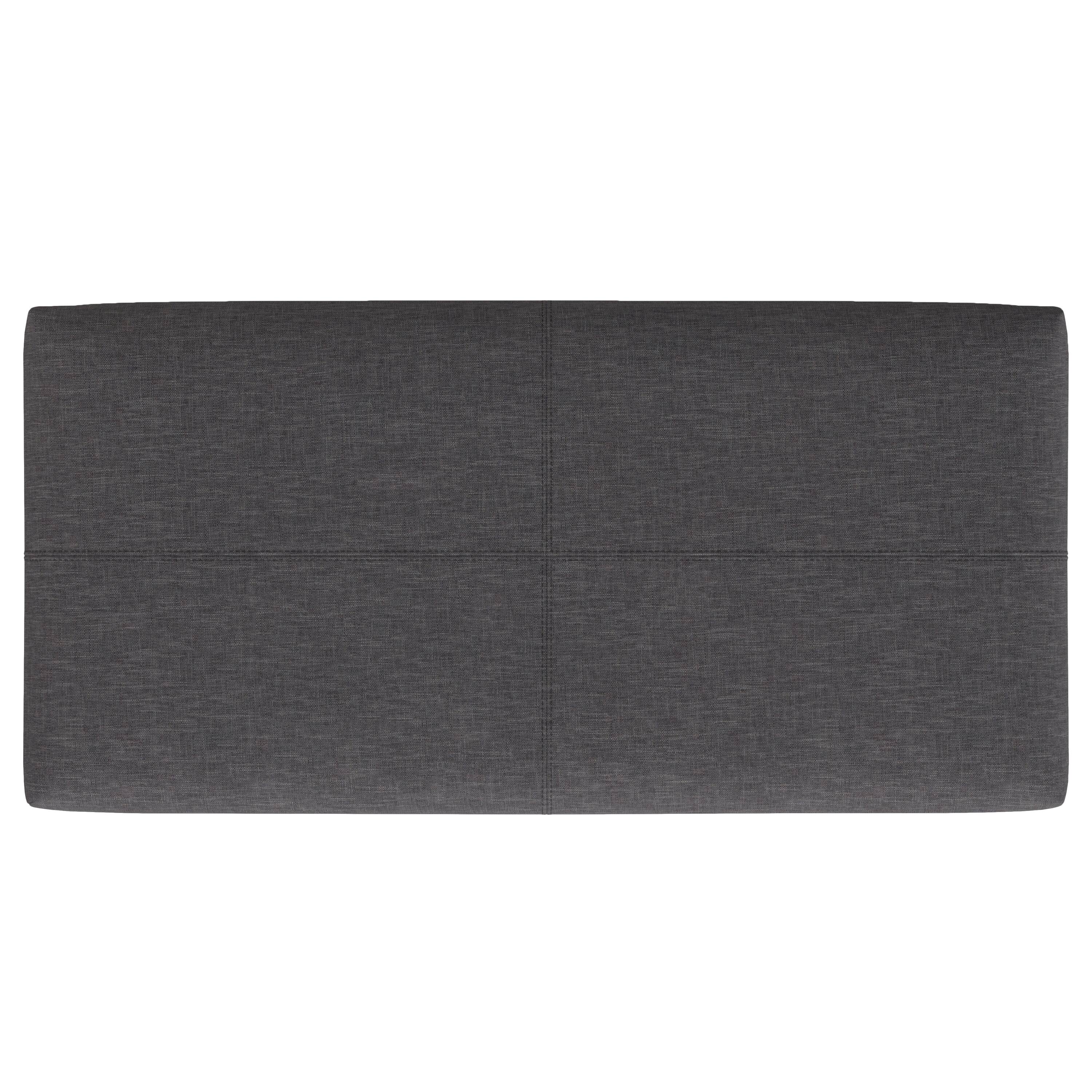 Alt View 1. Simpli Home - Gabbie 48 inch Wide Rectangular Storage Ottoman in Slate Grey Polyester Linen - Slate Grey.