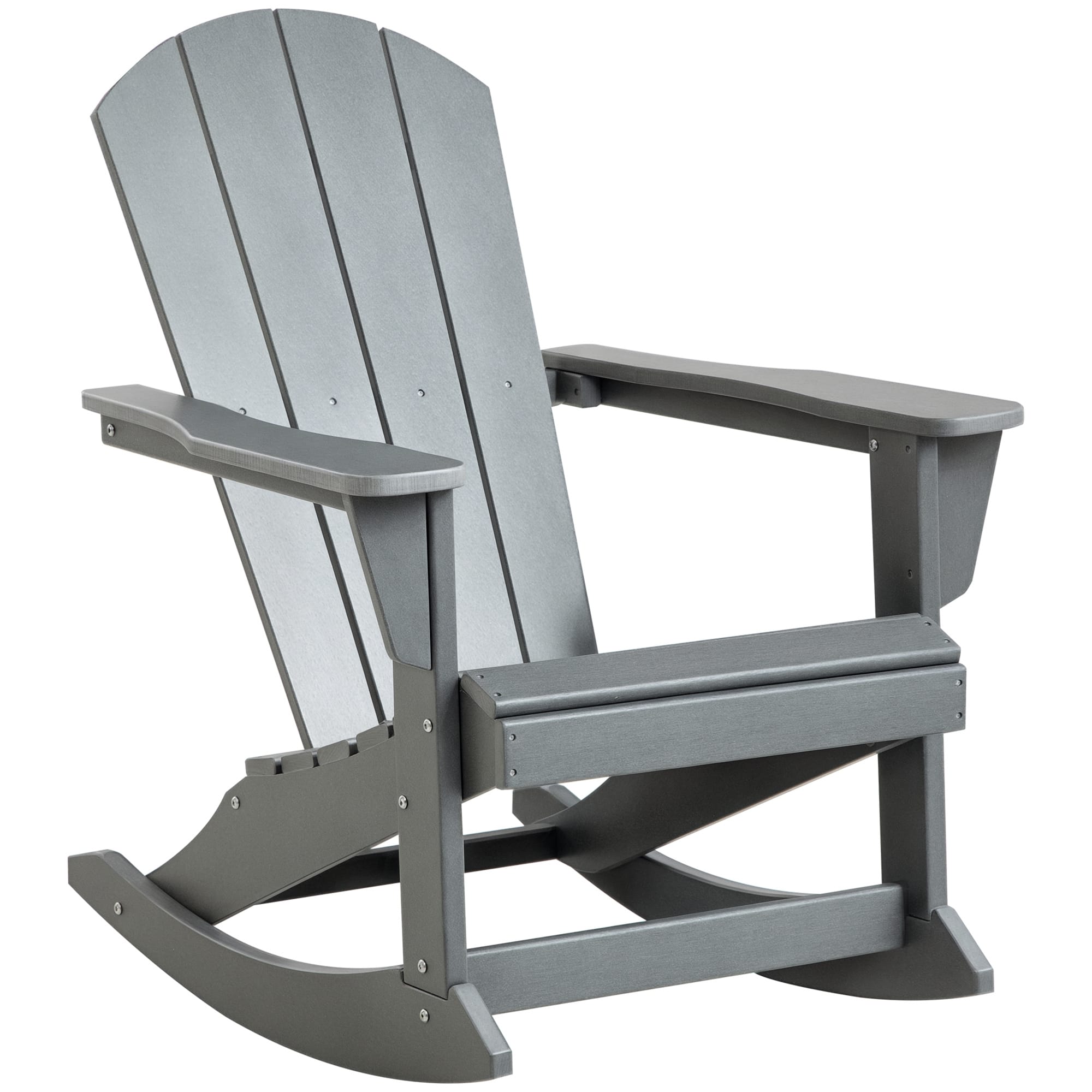 Outsunny - Rocking Chair, HDPE Adirondack Porch Rocker Chair for Garden, Patio - Light Gray