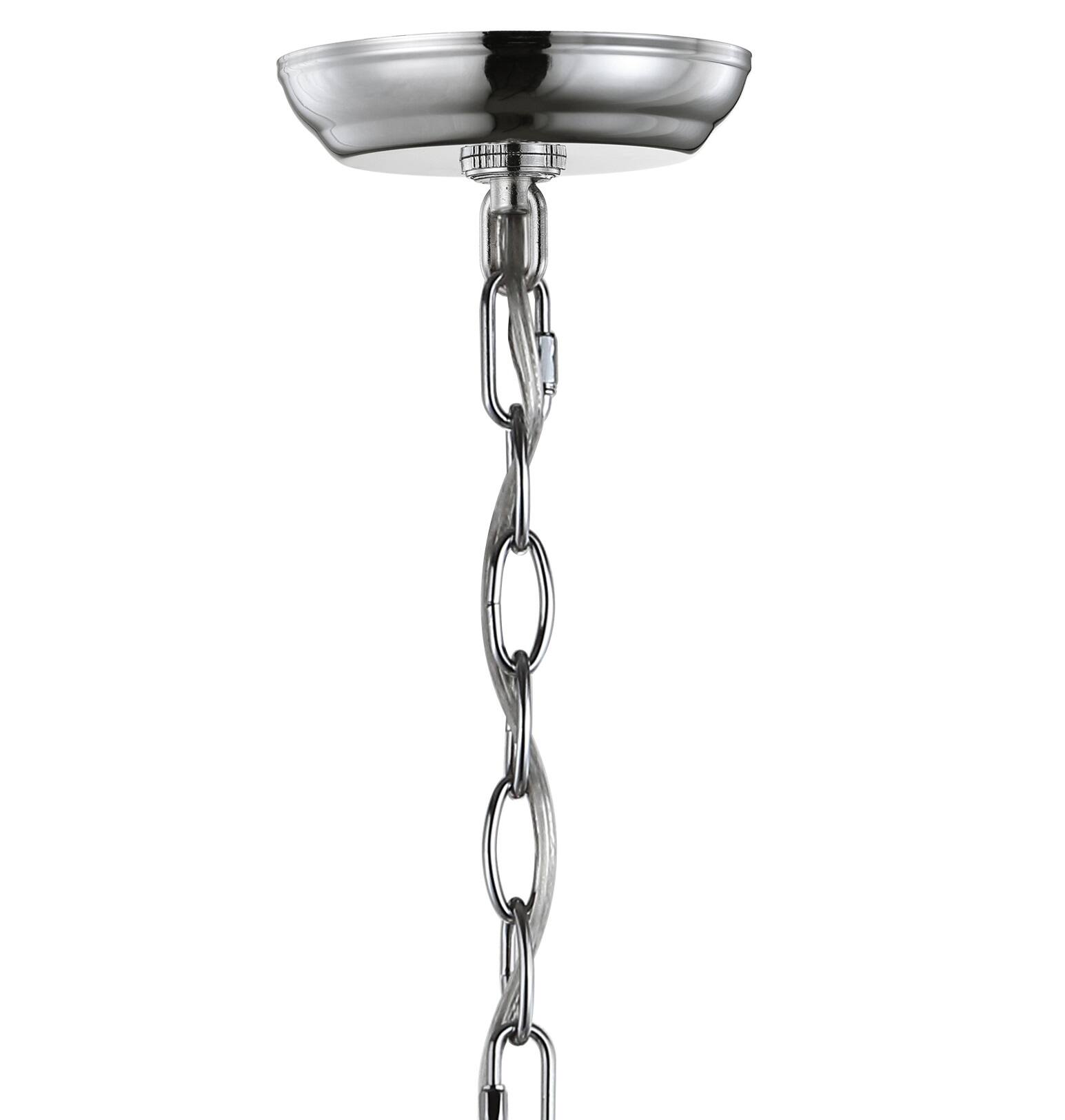 Alt View 5. Jonathan Y - Gloria 19" 4-light Metal LED Pendant, Chrome - Chrome.