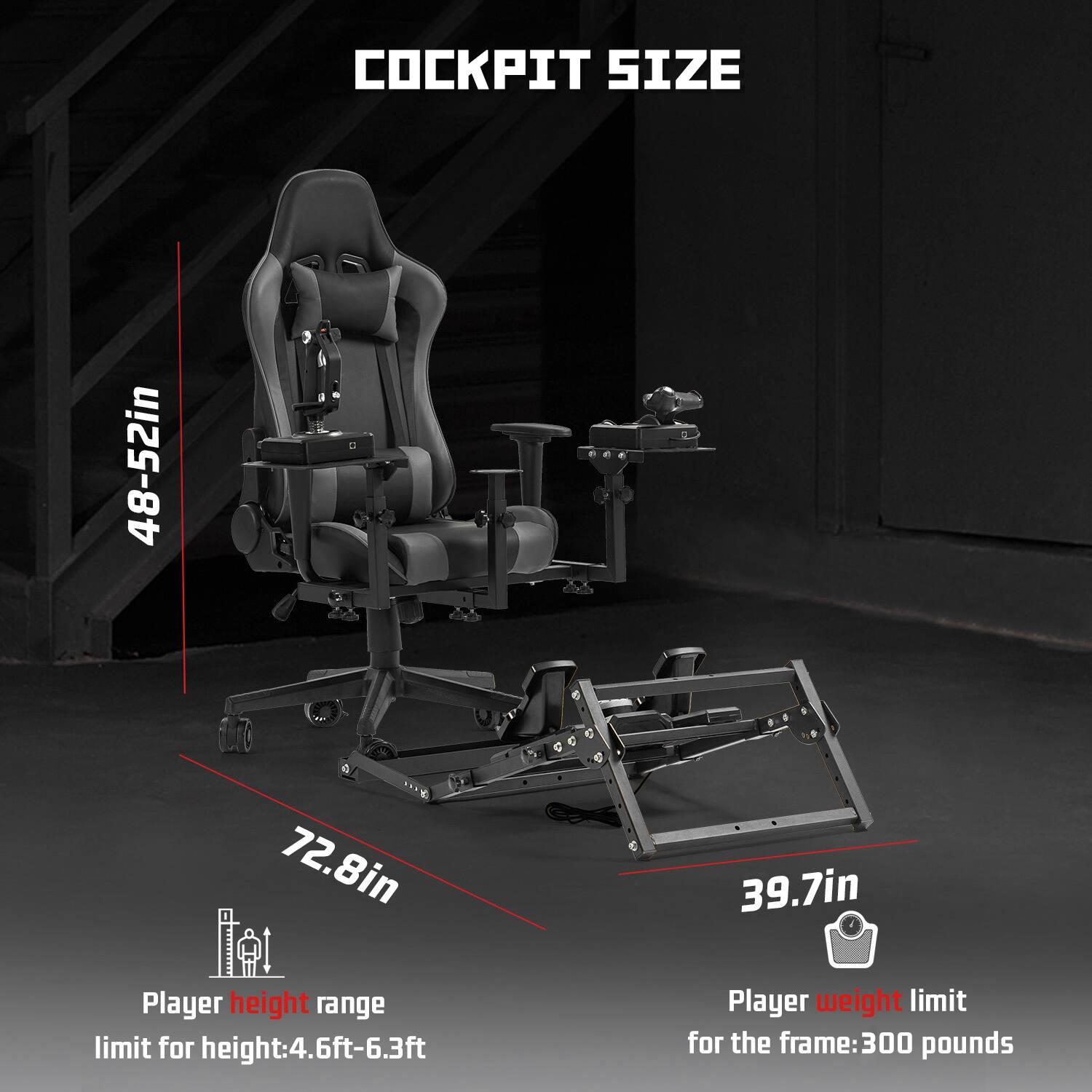 Dardoo Flight Simulator Cockpit with Foldable Pedal Stand, Equipped ...
