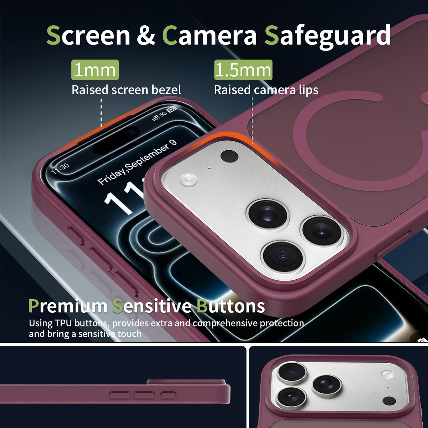 Dteck for Apple iPhone 18 Pro Matte Magnetic Case,Shock absorbent ...