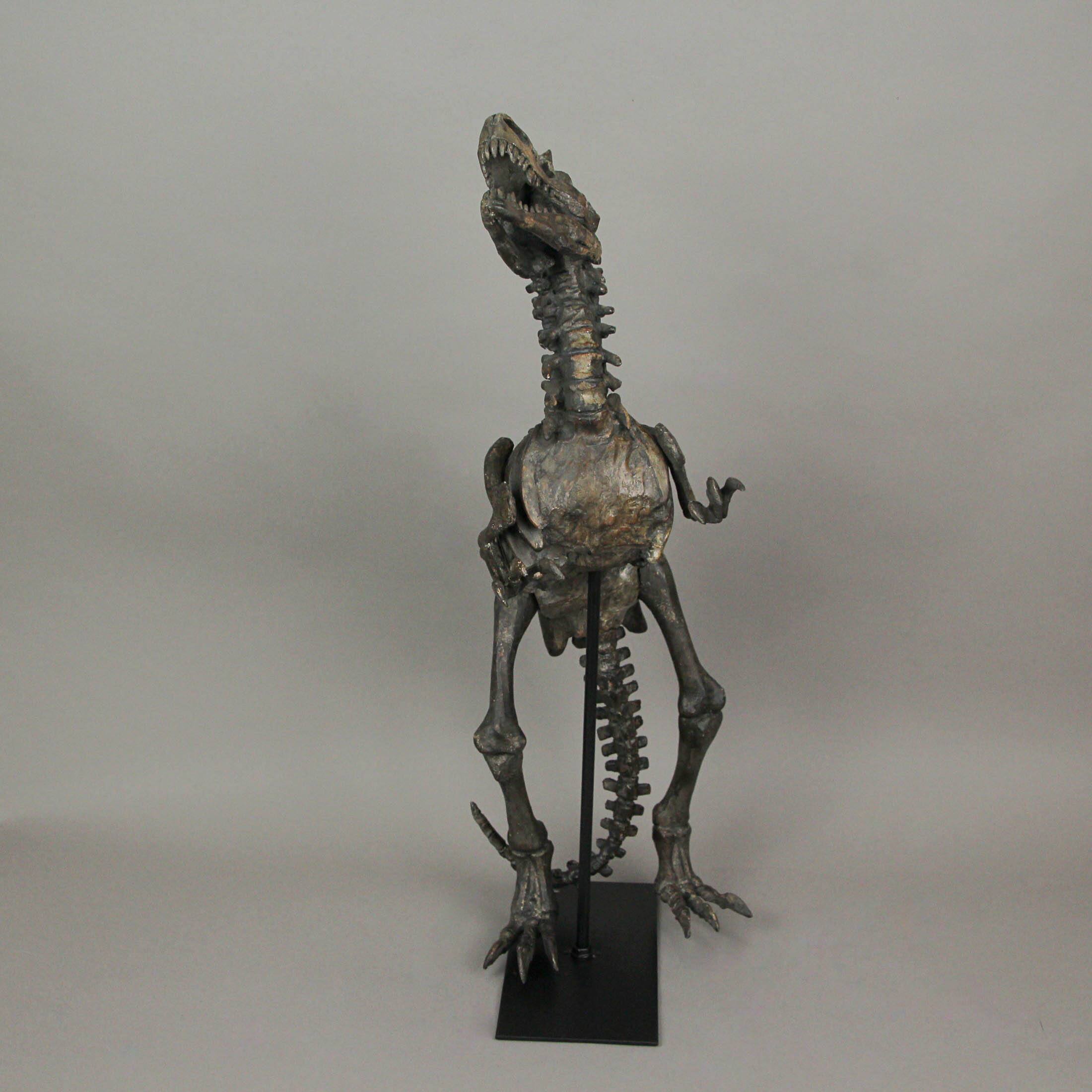 Alt View 2. Contrast Inc. - Resin Tyrannosaurus Rex Fossil Bones Home Decor Dinosaur Skeleton Sculpture Art 21.75 Inches High - Brown.