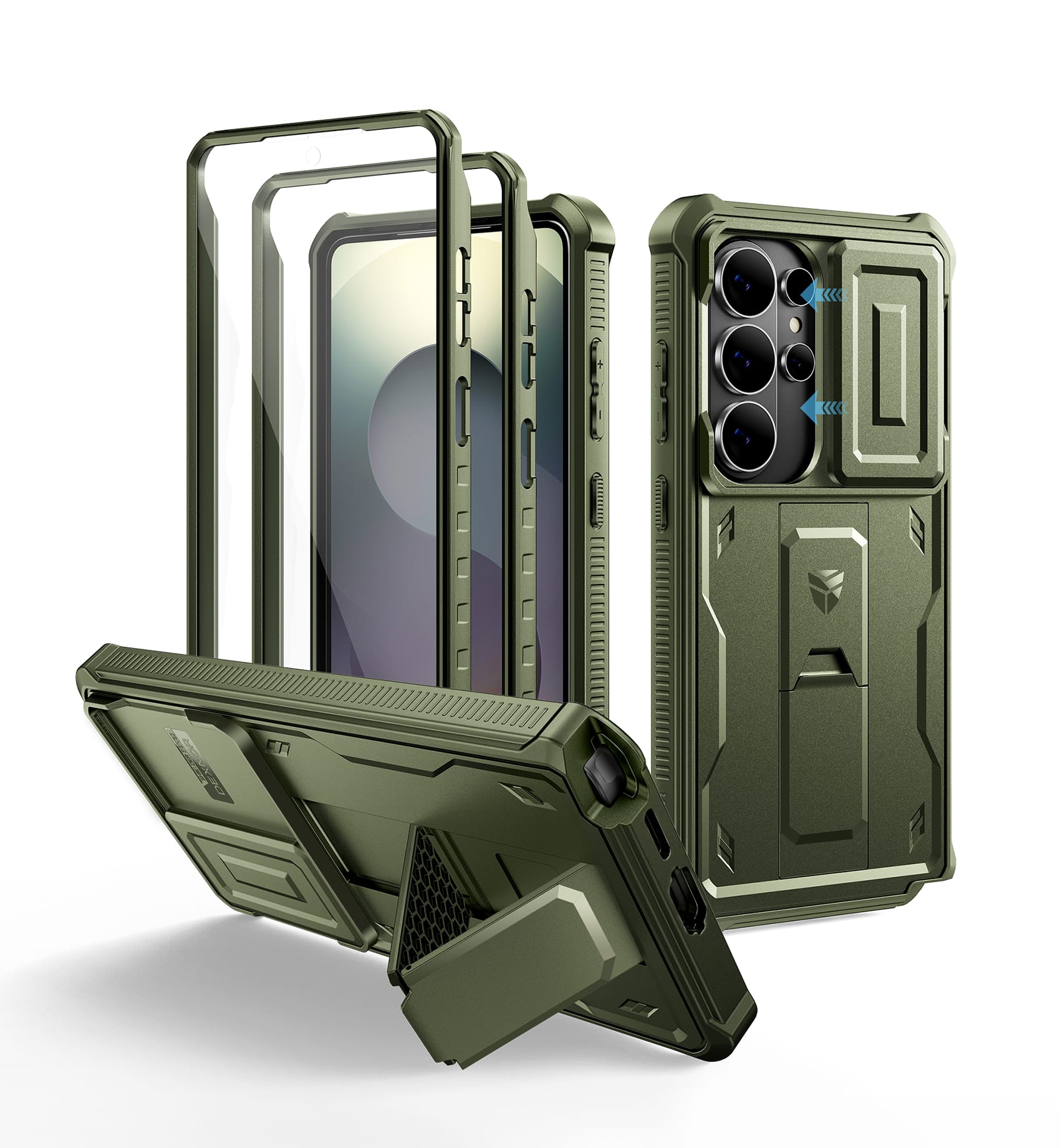dexnor - for Samsung Galaxy S26 Ultra Case with Upgraded Slide Camera Cover & Kickstand(2026) - Army Green