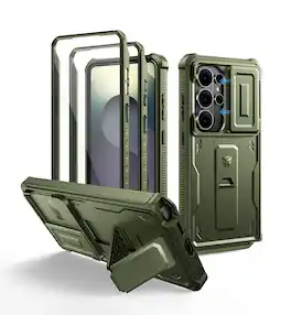 dexnor - Case for Samsung Galaxy S26 Ultra with Camera Cover, 2 Front Frames, Screen Protector, Heavy-Duty Rugged Full-Body Cover - Army Green