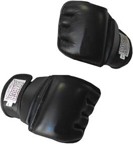Amber Sporting Goods - MMA Gel Shock Gloves, Shock-Absorbing Gel Padding Durable Training & Sparring Gloves, Regular - Black