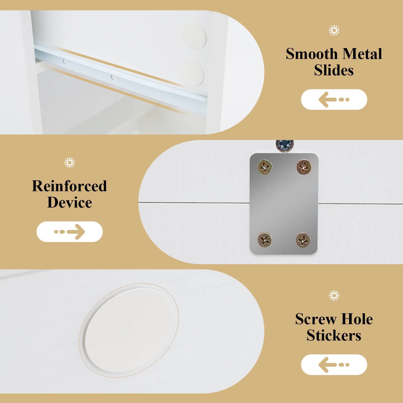 Smooth Metal Slides Reinforced Device Screw Hole Stickers