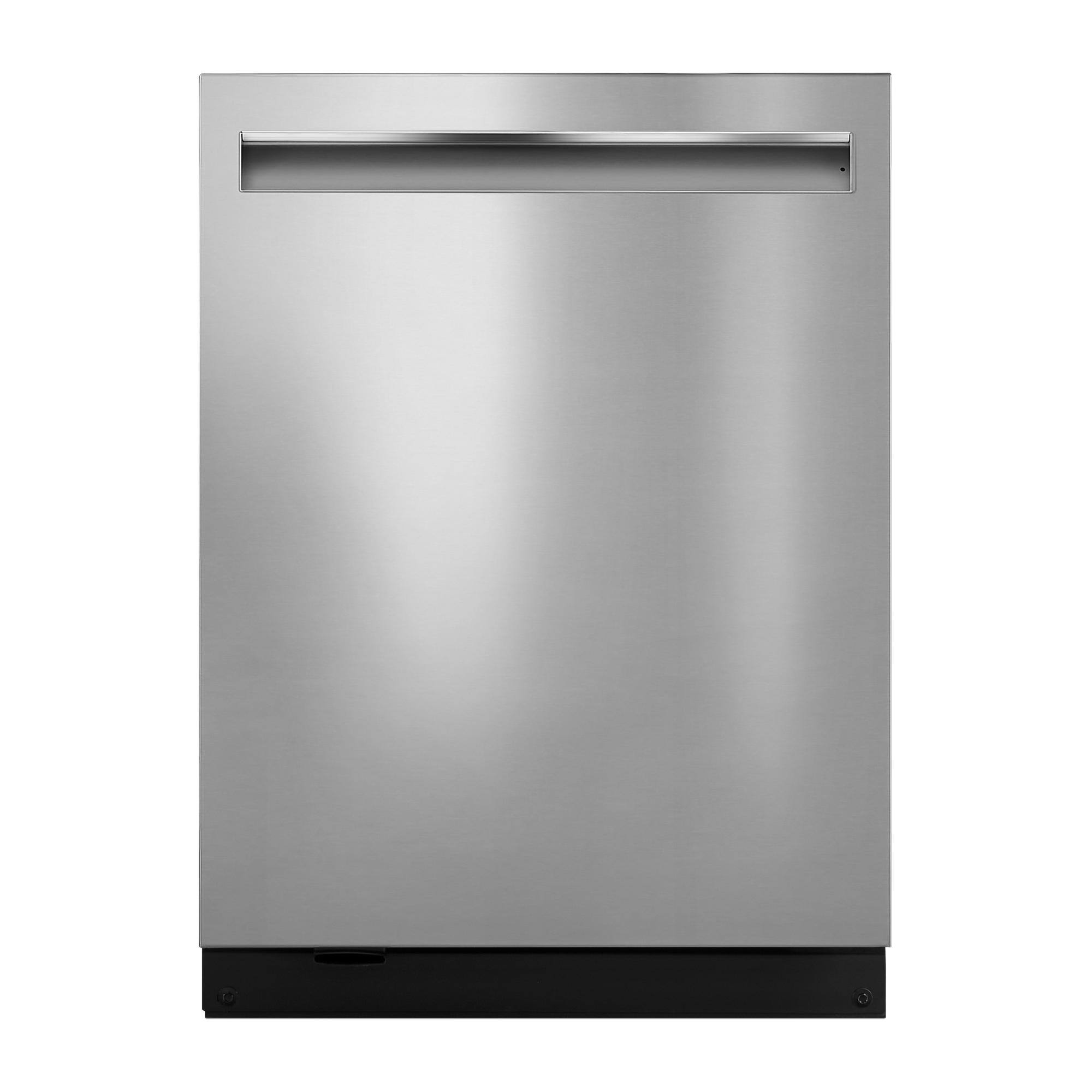 Front. JennAir - 24" Top Control Built-In Dishwasher with Precise Fit 3rd Rack for Cutlery with Plasma Coating, 39 dBA - Stainless Steel.