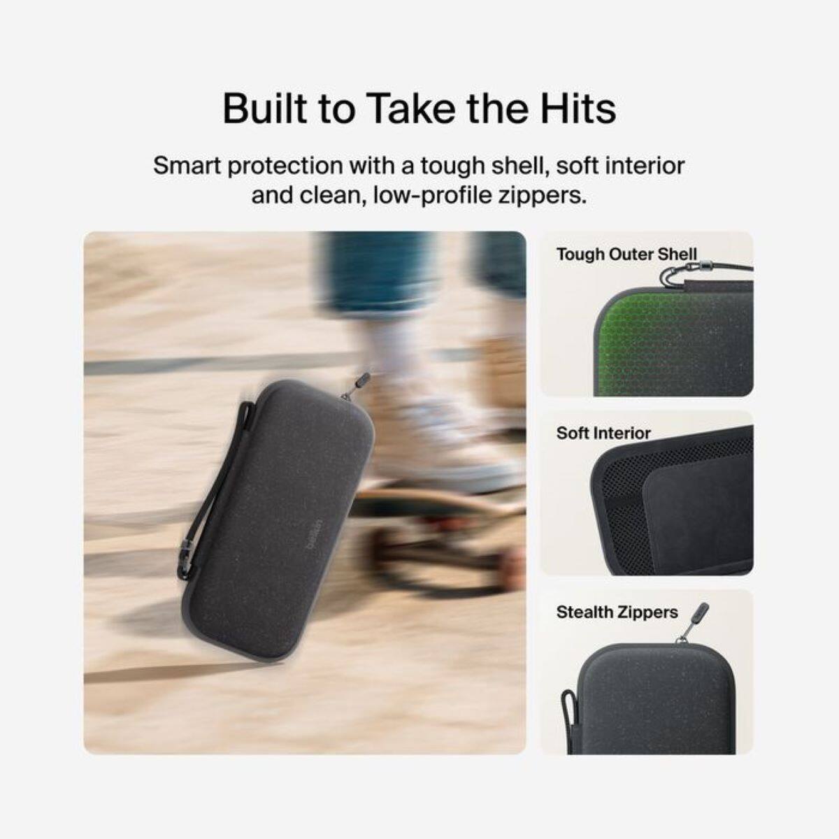 Built to Take the Hits

Smart protection with a tough shell, soft interior and clean, low-profile zippers.

- Tough Outer Shell
- Soft Interior
- Stealth Zippers