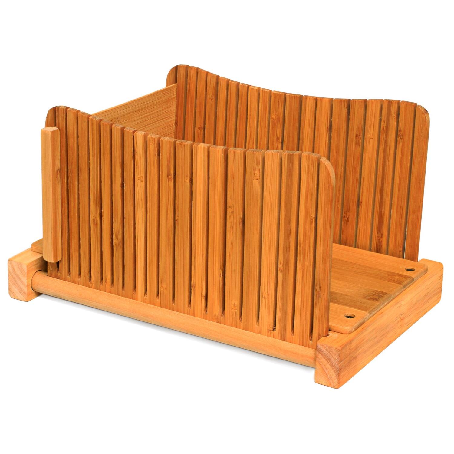 dbTechnologies - Wood Compact Foldable Bread Slicer,6 ½ " - Narrow Version - Bamboo