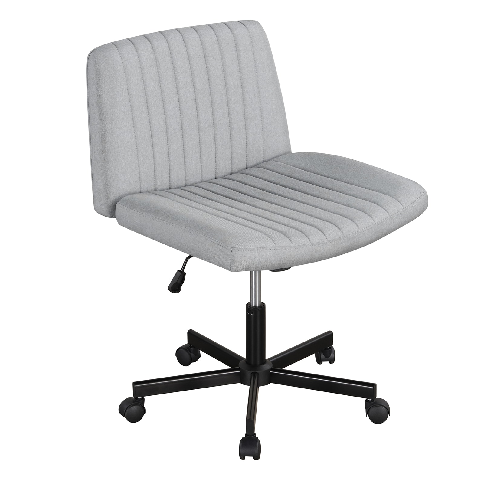 Gymax - Criss Cross Chair No Wheels w/Soft-Padded Wide Seat Adjustable Height Modern Gray - Gray, Black