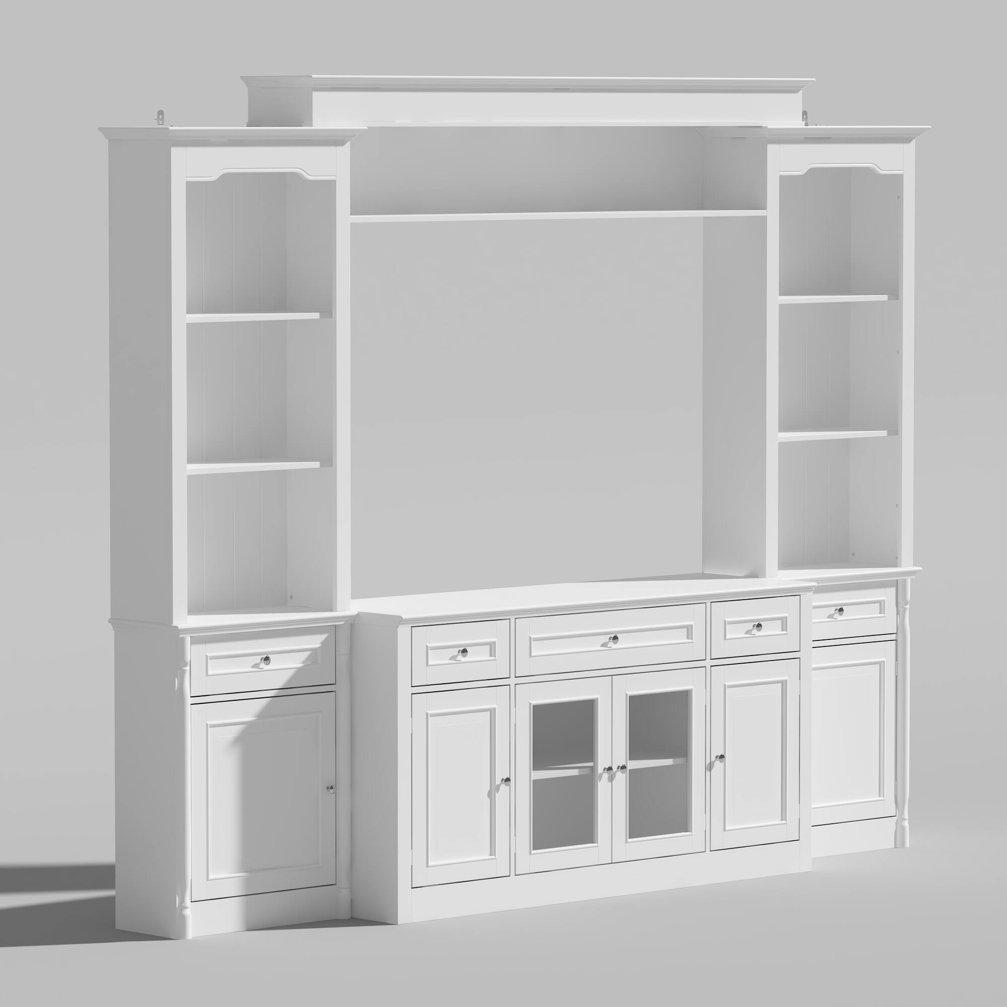 Angle. Famapy - Famapy European - Style TV Stand Combo, Fits Up to 60 - Inch TVs Entertainment Center - White.