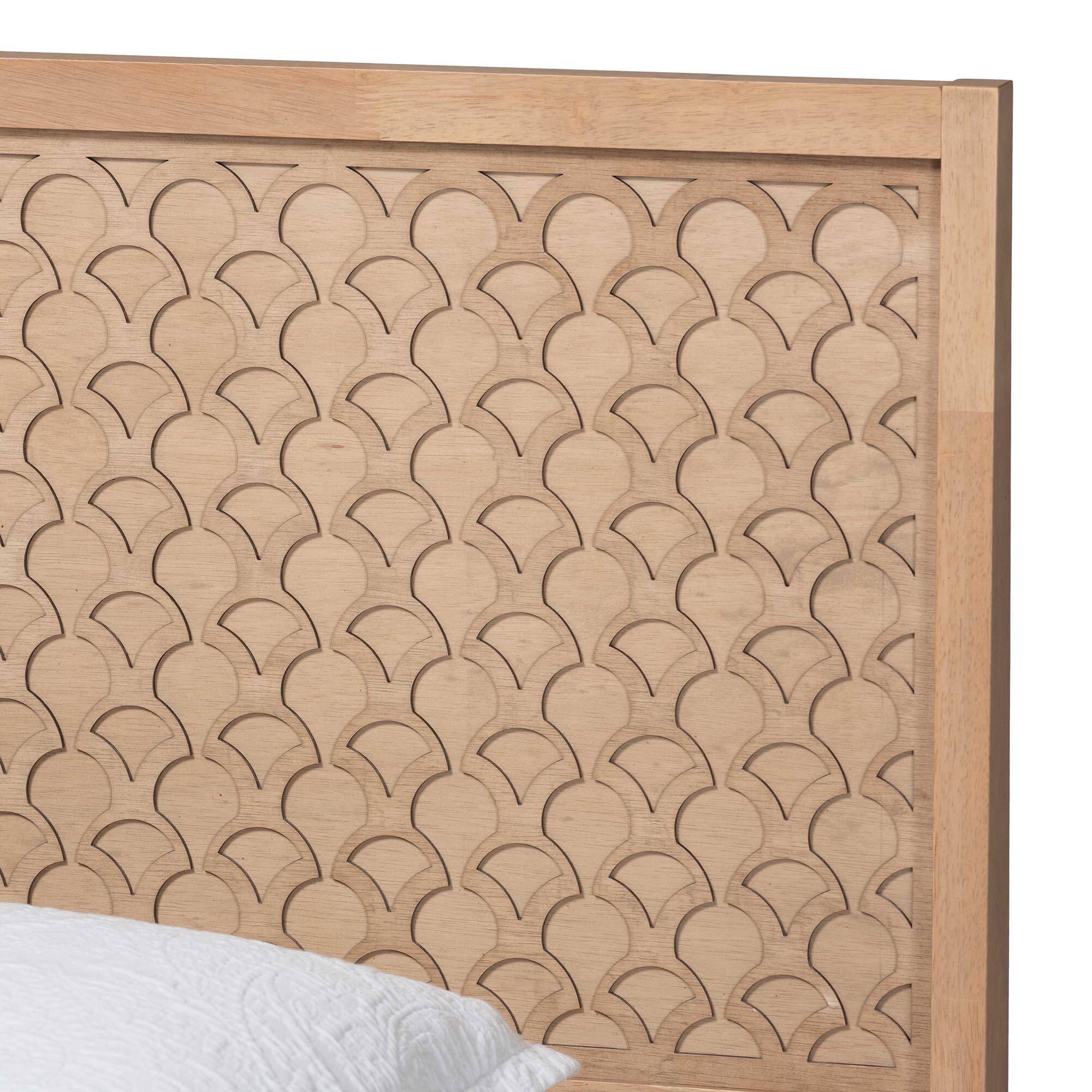 Alt View 4. Baxton Studio - Lara Twin 4-Piece Bedroom Set - Modern Wood Bed Frame with Matching Nightstands and Dresser - Oak Brown.