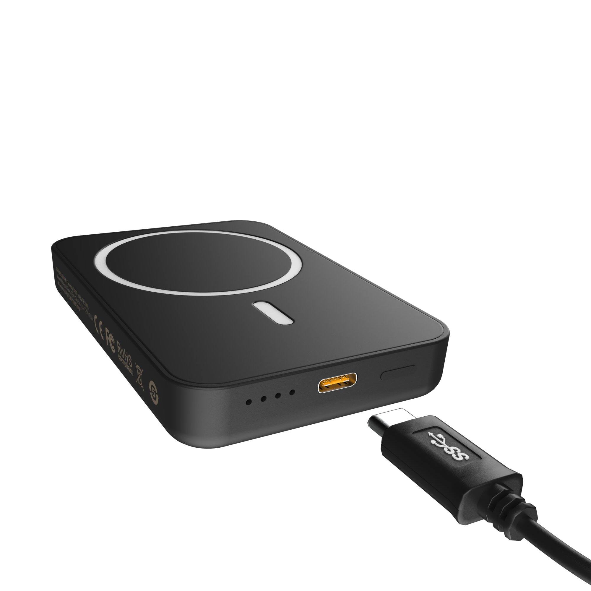 Alt View 2. Keyscaper - Winnipeg Jets Wireless Magnetic Power Bank - Black.