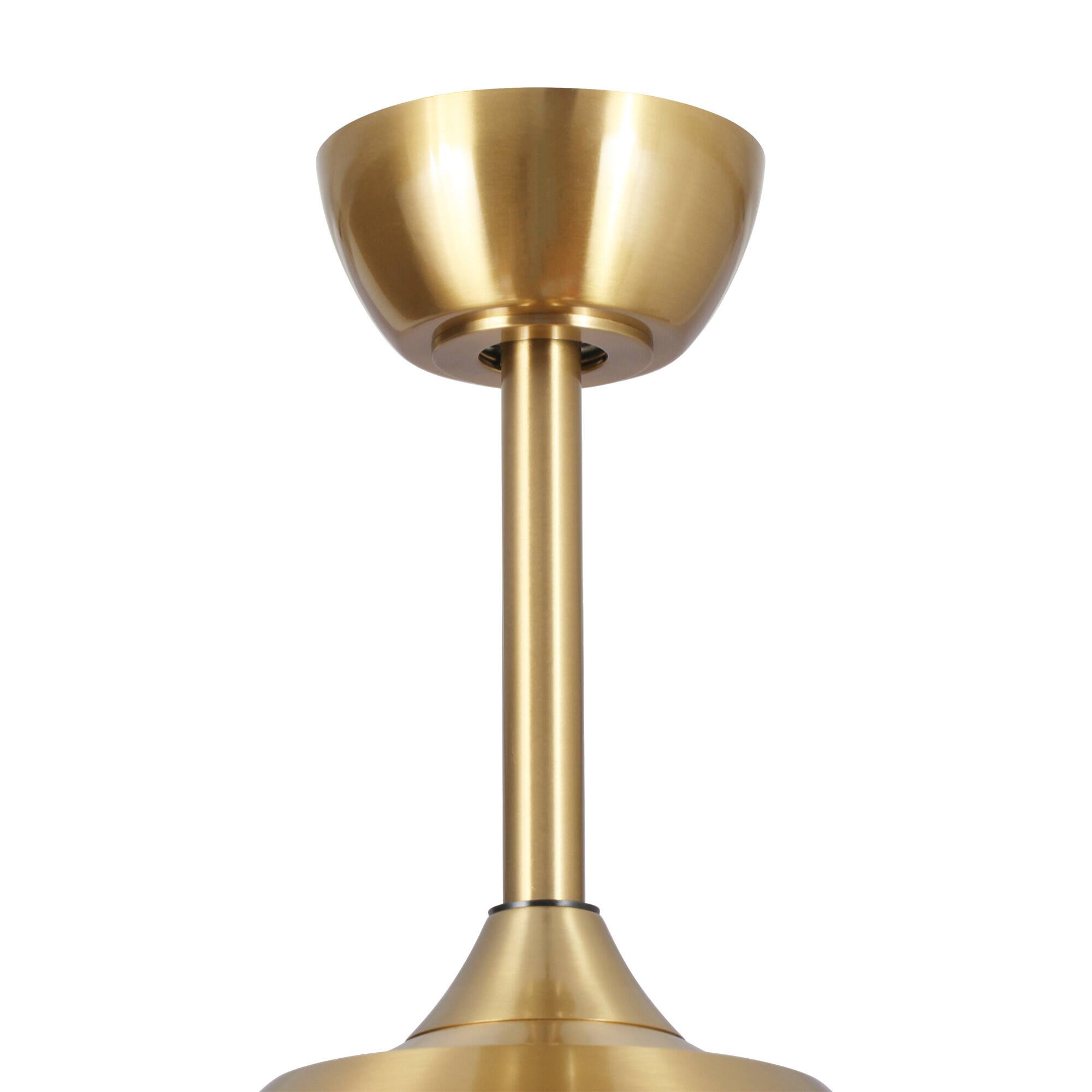 Alt View 8. Parrot Uncle - 52" Modern Wood 5-Blade Gold Crystal Ceiling Fan Fandelier with Remote and Light Kit - Gold.