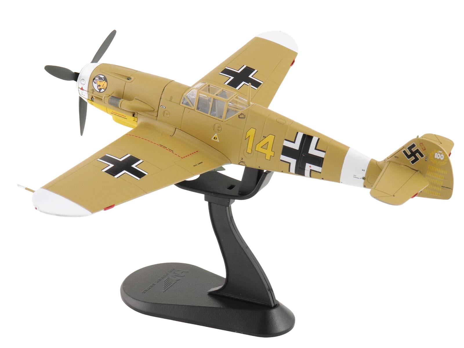 Alt View 5. Hobby Master - Messerschmitt Bf 109F-4 Fighter Aircraft "Marseille, Yellow 14" (1942) German Luftwaffe 1/48 Model by Hobby Master.