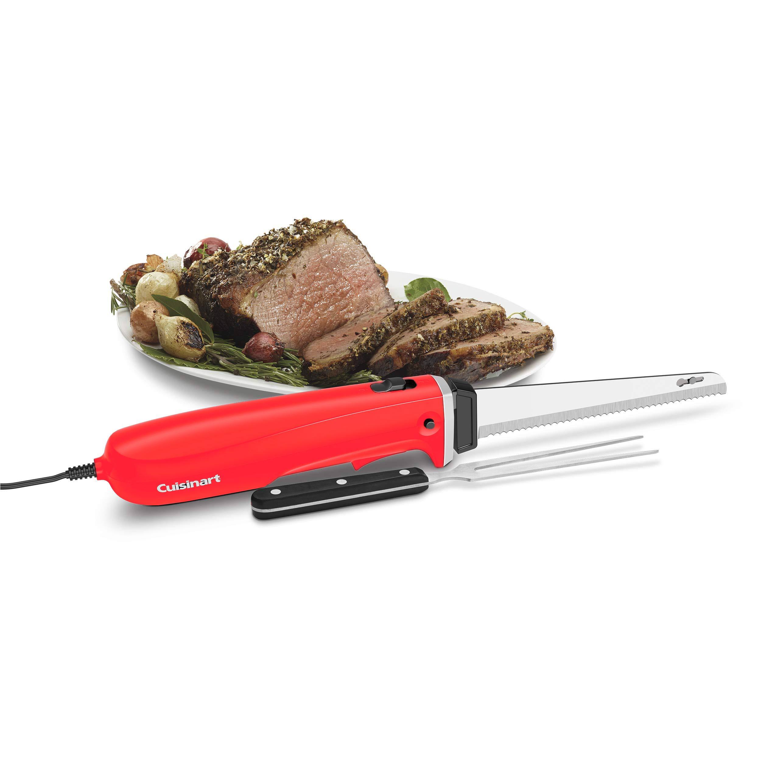 Alt View 1. Cuisinart - AC Electric Knife Set with Bamboo Cutting Board CEK-41RD - Red.