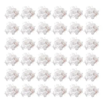 Front. Unique Bargains - 36pcs Keyboard Switches (3-Pin 40gf) Dustproof Pre-Lubed Tactile Linear Switch Replacement for MX Mechanical Keyboard - Clear.