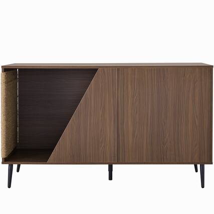 Front. Ficcuss Pets - Furniture Wooden Cat House With Storage.