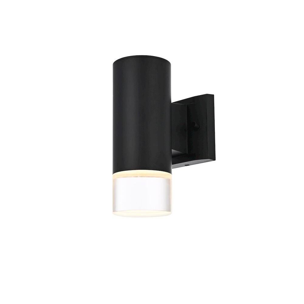 Back. Elegant Lighting - Jase 5 Inch Outdoor Wall Sconce In Black - Black.