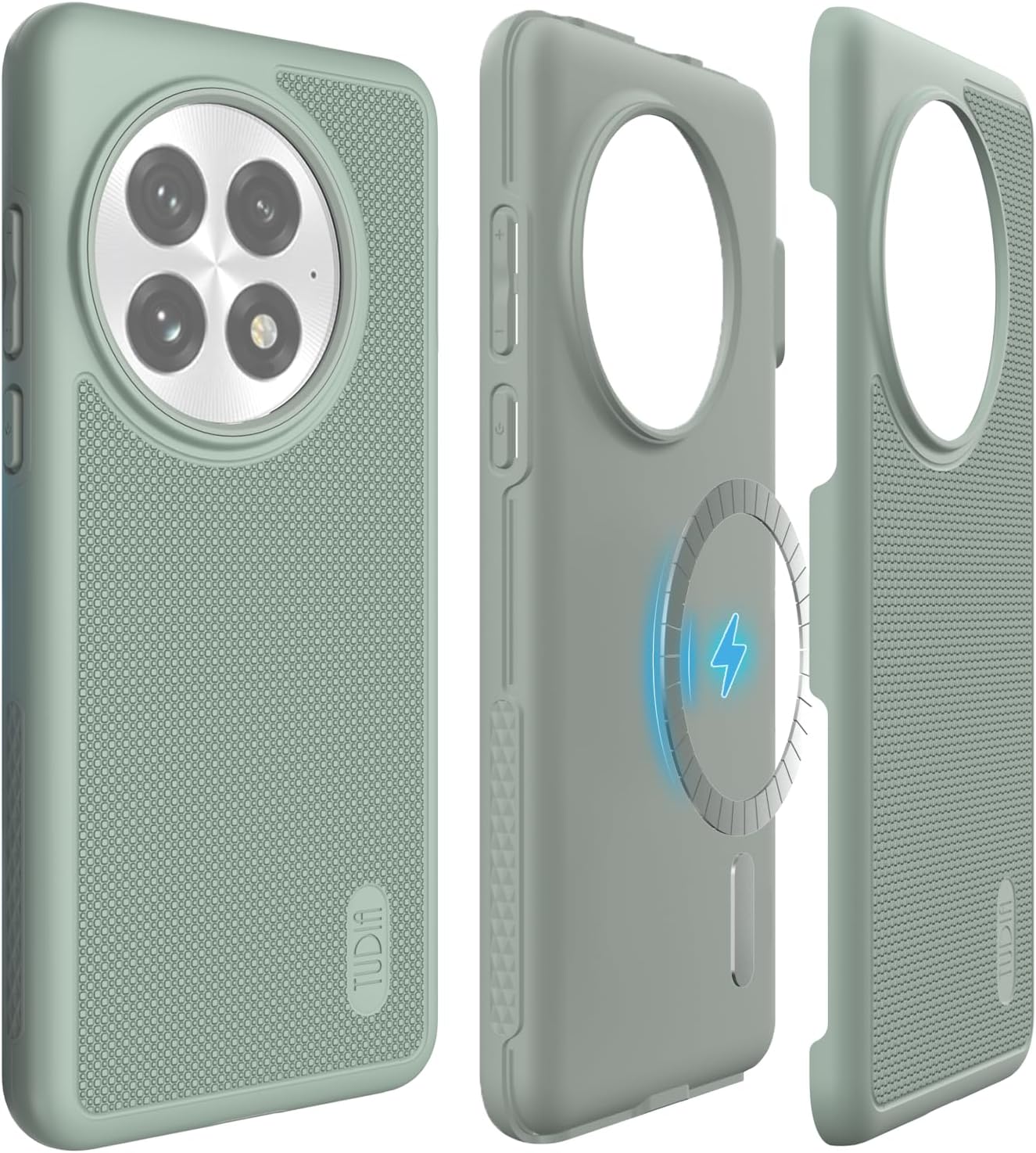 Front. TUDIA - TUDIA MergeGrip for OnePlus 13 Case 5G 2025 Magsafe Compatible - Green Lily - Magnetic Green Lily.