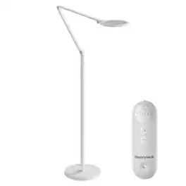 Honeywell - LED Floor Lamp Eye Caring Dimmable Standing Light with Remote Adjustable Tall Lampara - White