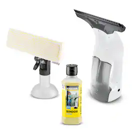 Karcher - WV 1 Window Vac, Electric Squeegee, Window Vacuum Cleaner 10" Blade, Spray Bottle, Microfiber Pad and Glass Cleaner