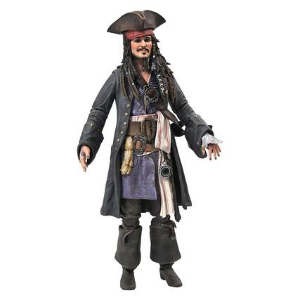 Front. Diamond Select Toys - Pirates of the Caribbean Jack Sparrow 7 Inch Action Figure - Black.