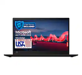Lenovo - Refurbished Excellent - ThinkPad X1 Carbon G8 Core i7-10610U 1.8GHz, 16GB, 512GB SSD, 14" FHD, Windows 11 Pro (Refurbished) - Black