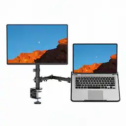 Black Dual Arms Adjustable Monitor Arm