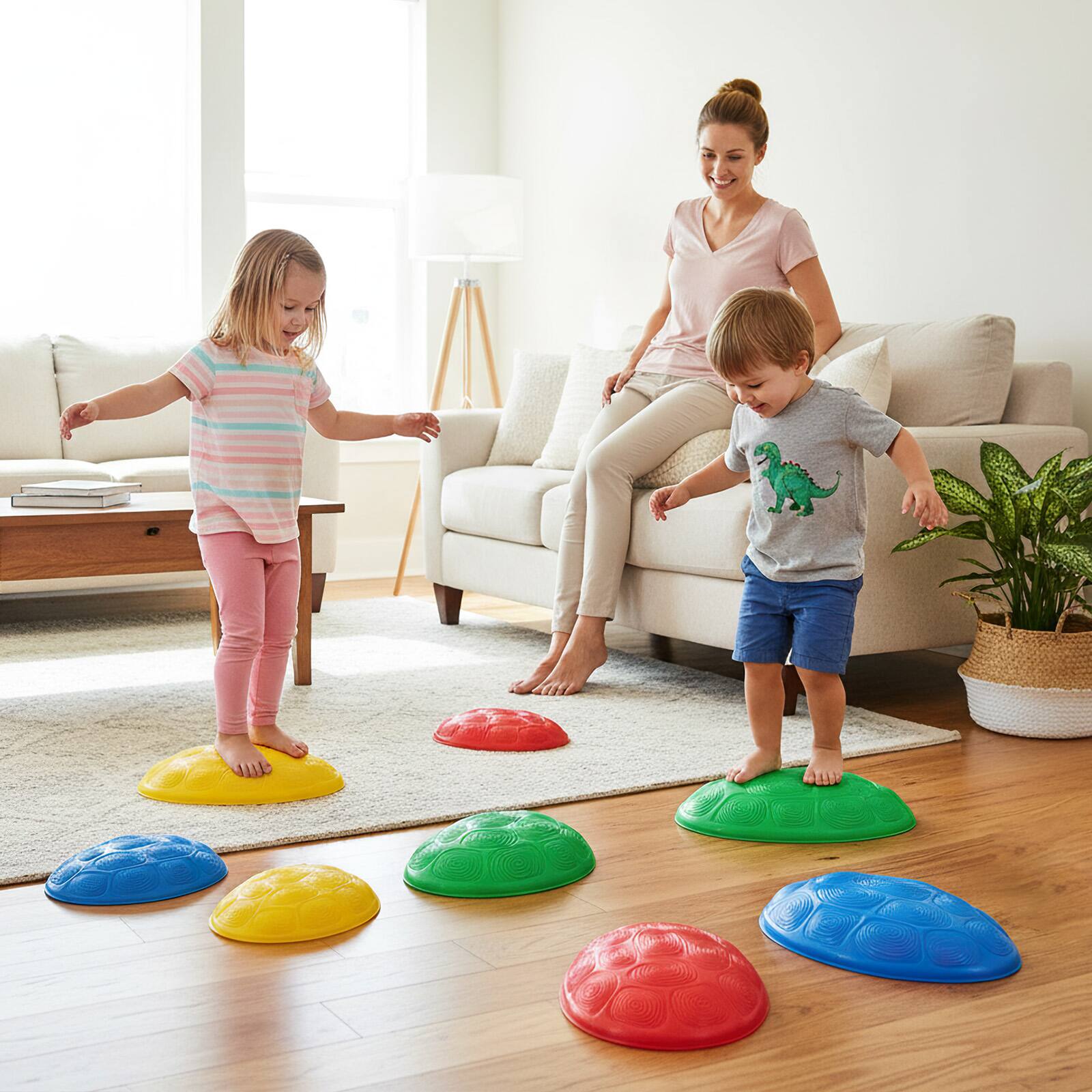 Alt View 3. Gymax - Gymax 8 PCS Stepping Stones for Kids Non-Slip Toddler Stepping Stones for Kids Aged 3+ - Multicolor.