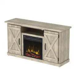 Hivvago - FarmHouse TV Entertainment Electric Fireplace - Brown