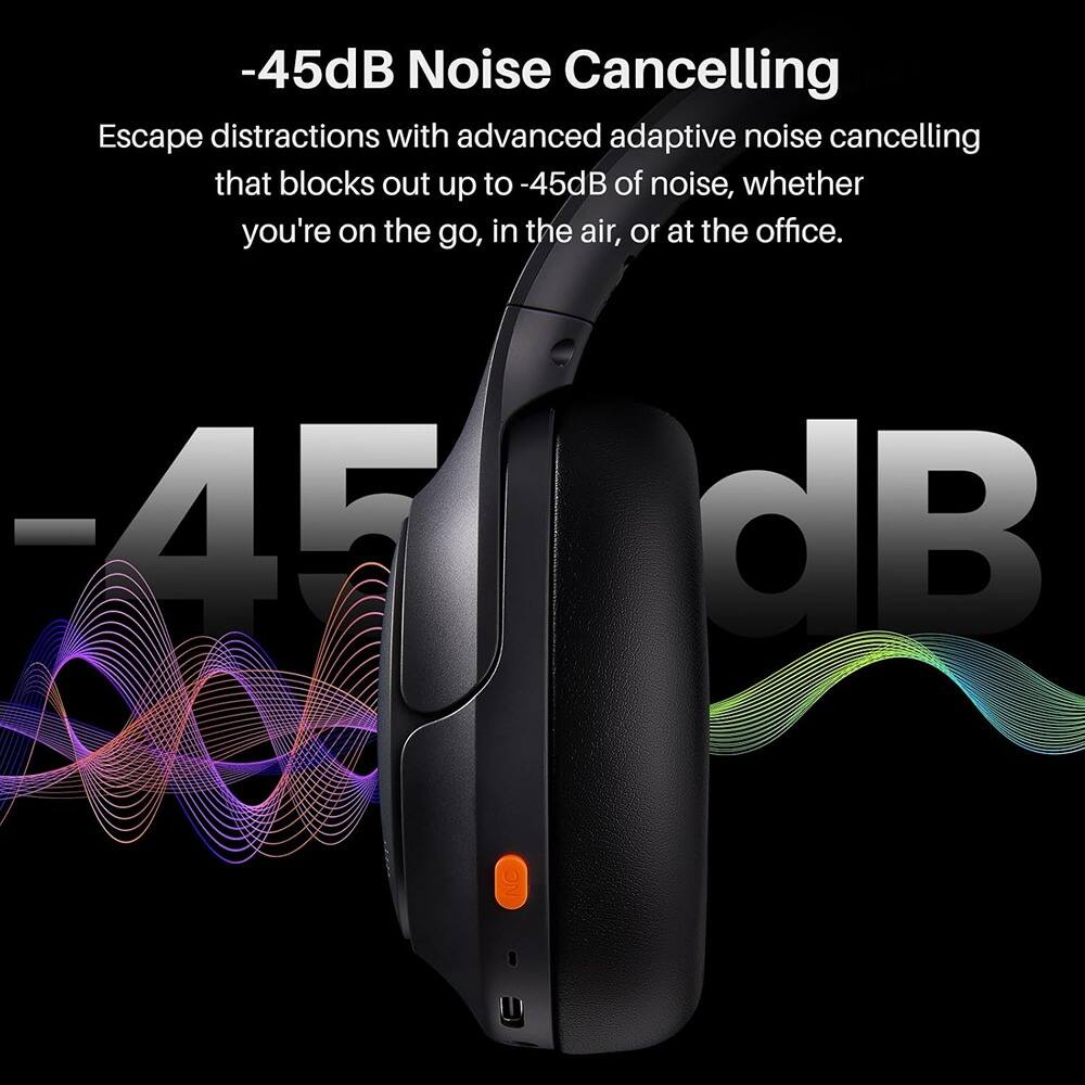 -45dB Noise Cancelling

Escape distractions with advanced adaptive noise cancelling that blocks out up to -45dB of noise, whether you're on the go, in the air, or at the office.