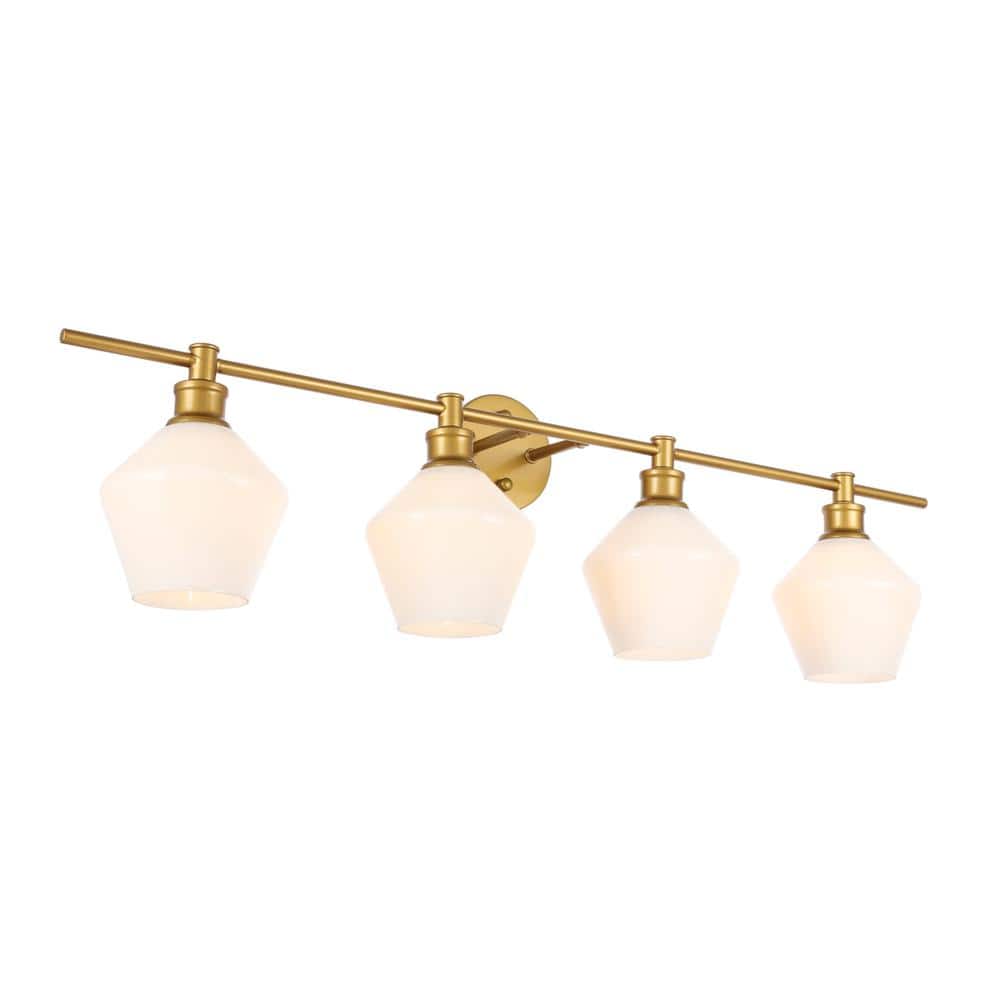 Living District - Gene 4 light Wall sconce - Brass And Frosted White Glass price history on PriceWatchPro