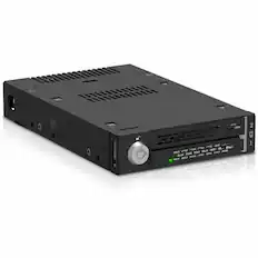 Front. Icy Dock - Icy Dock ToughArmor MB833MK-B V2 Drive Enclosure for 3.5" M.2, PCI Express NVMe 4.0 - SFF-8654 SlimSAS Host Interface.