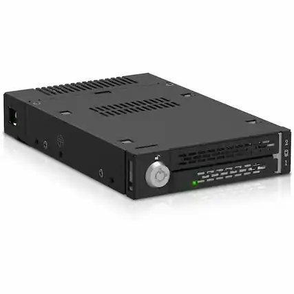 Front. Icy Dock - Icy Dock ToughArmor MB833MK-B V2 Drive Enclosure for 3.5" M.2, PCI Express NVMe 4.0 - SFF-8654 SlimSAS Host Interface.