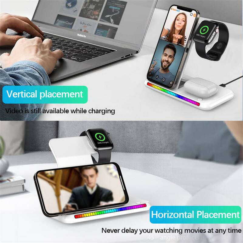 Vertical placement  
Video is still available while charging  

Horizontal Placement  
Never delay your watching movies at any time