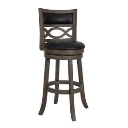 New Classic Furniture - Manchester 29" Wood Bar Stool with Black PU Seat in Ant - Gray