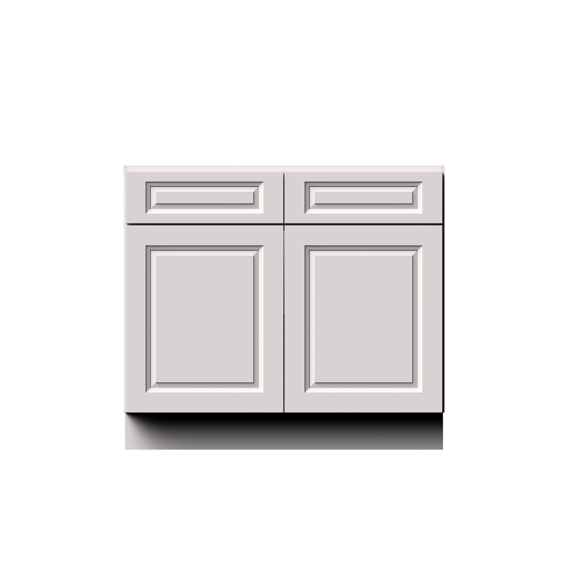 Alt View 1. Boyel Living - 39-in W x 34.5-in H x 24-in D Shaker RTA Kitchen Base Cabinet with Soft-Close - Glacier White.