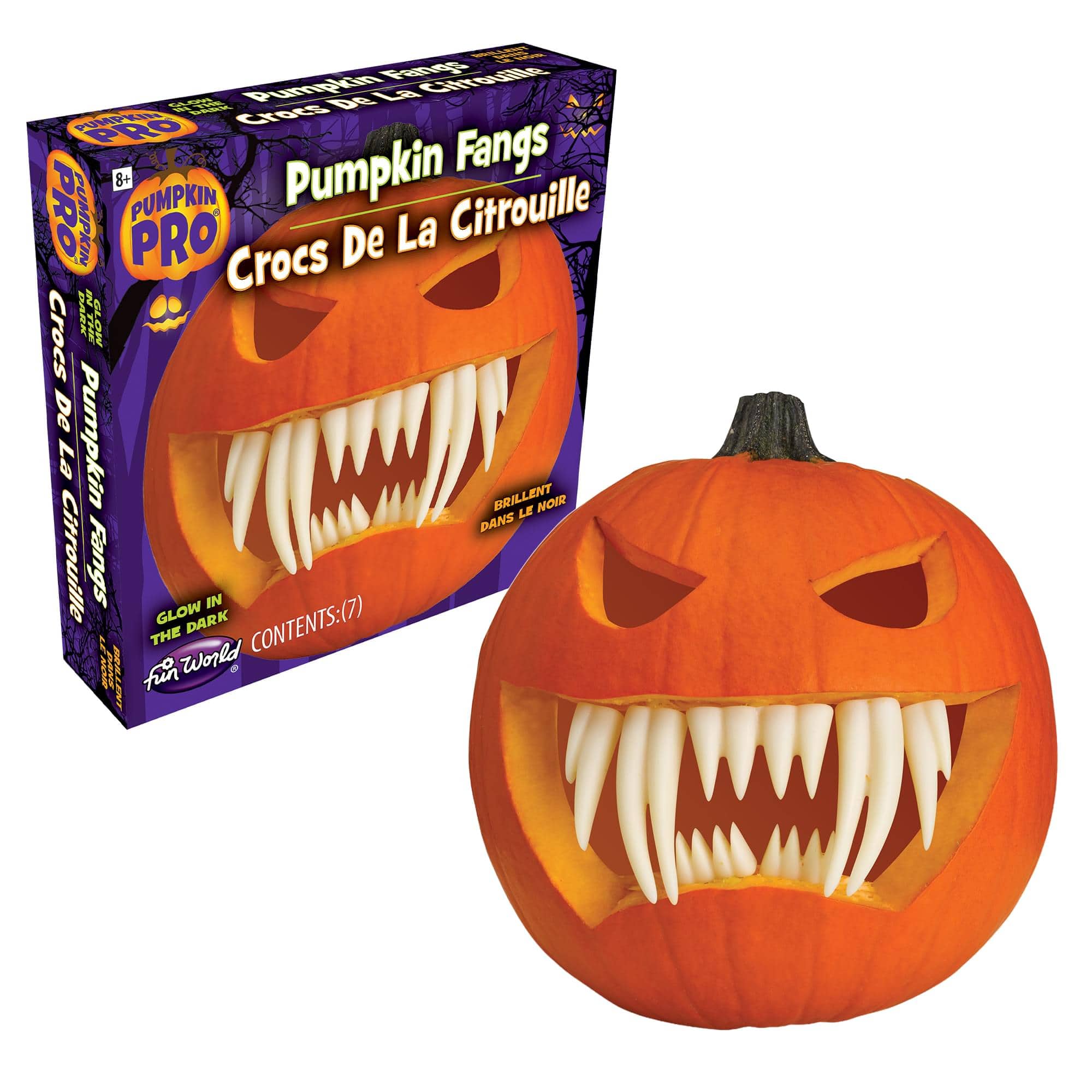 Funworld - Halloween Pumpkin Accessory Kit | Fang Teeth - White