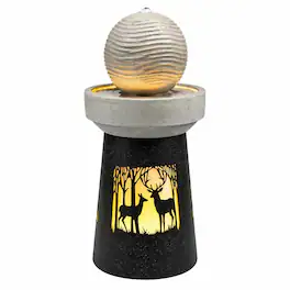 RYHNUYNE - Outdoor Garden Lantern with Warm LED Light – Deer Silhouette Decorative Landscape Light for Patio, Yard