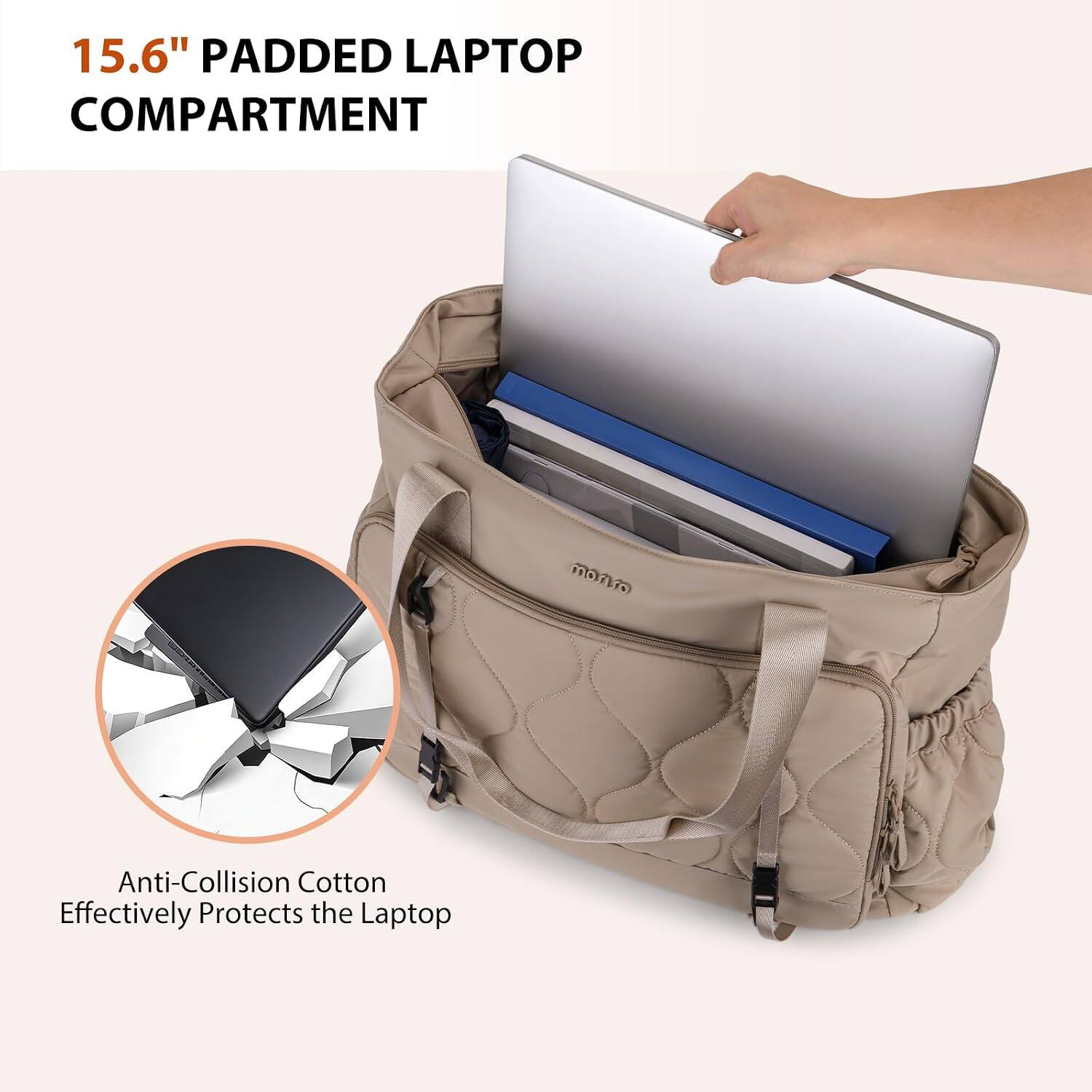 15.6" PADDED LAPTOP COMPARTMENT

Anti-Collision Cotton Effectively Protects the Laptop
