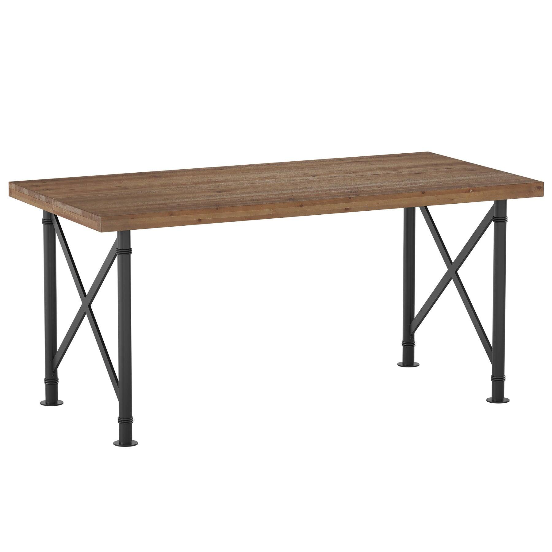 Alt View 2. Tribesigns - Office Executive Desk with Solid Wood Construction, Metal Frame, for Computer Work and Writing in Home Offices - Brown.