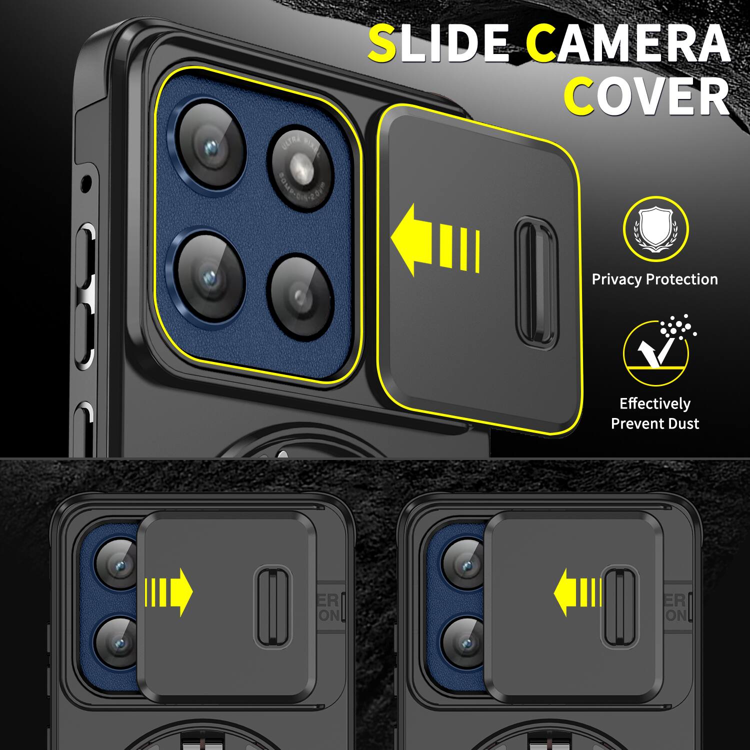 SLIDE CAMERA COVER

Privacy Protection
Effectively Prevent Dust
